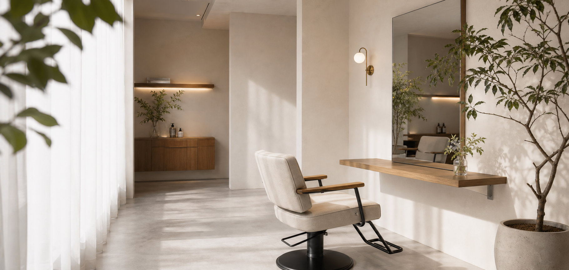 hair atelierのスタイリングスペース
